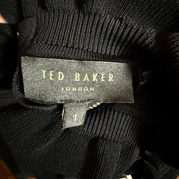 Ted Baker Nerida Floral Print Fit and Flare Contrats Dress Size S Long Sleeves - Picture 15 of 15